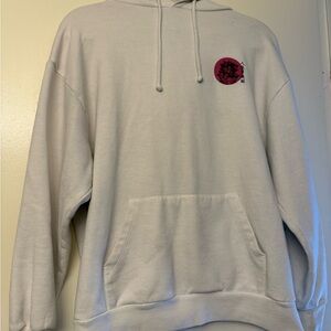 Women's White Hoodie with Red Chest Emblem